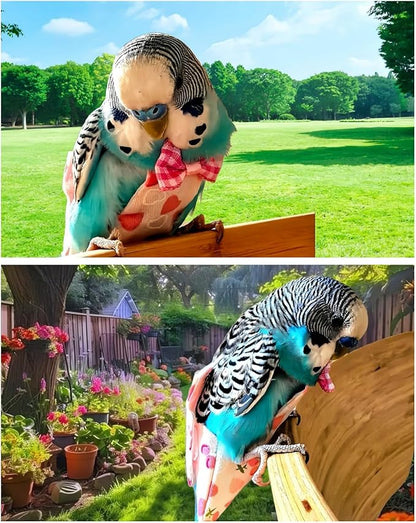 6Pcs Bird Diapers Bird Harness Flight Suits Diapers Reusable Parrot Nappy with Waterproof Inner Layer Washable Cute Urine Wet Suit Costume for Cockatiel Conure Budgie Macaw Parakeet, M