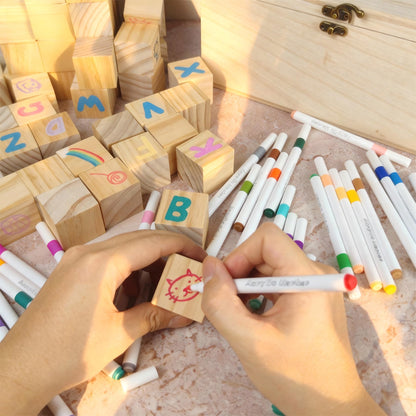 98 Pcs Baby Shower Games Sign Kit, Wooden Blocks to Decorate