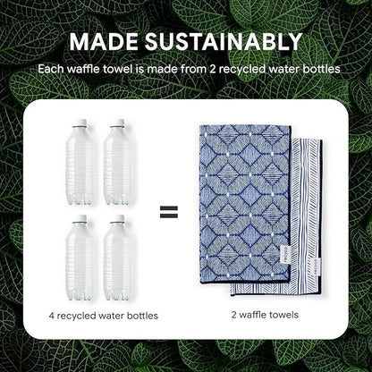 RECYCO Waffle Kitchen Towel Set of 2