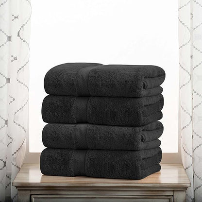 Superior Egyptian Cotton Pile Bath Towel Set of 4, Ultra Soft Luxury Towels