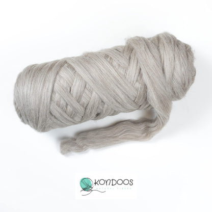 Kondoos Natural Wool Bulk roving, 4 lb. Best Wool for Spinning, arm Knitting, Felting, Chunky Blankets Yarn and Tapestry. Natural Colors, un-Dyed. (Sand, 4 lb)