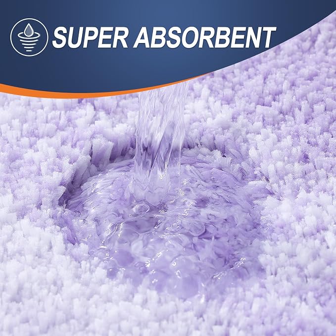 OLANLY Bathroom Runner Rugs Mat 59x20, Extra Soft Absorbent Microfiber Bath Rug, Rubber Backing, Quick Dry, Washable Long Bath Mats for Bathroom, Tub and Shower, Home Decor Accessories, Light Purple