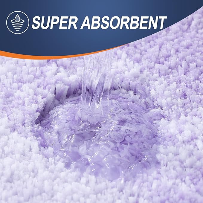OLANLY Large Bathroom Rugs Mat 40x24, Extra Soft Absorbent Microfiber Bath Rug, Rubber Backing, Quick Dry, Washable Bath Mats for Bathroom Floor, Tub and Shower, Home Decor Accessories, Light Purple