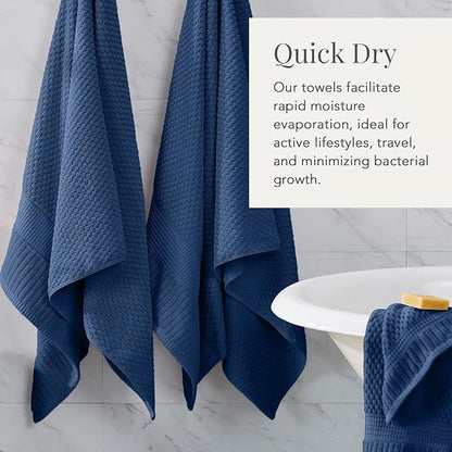NY Loft 100% Cotton Hand Towels| 6 Pack Hand Towel Set | Absorbent & Quick-Dry