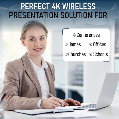 ClearClick Present+Share (4K USB-C Edition) - Wireless Presentation & Video Broadcasting System for Laptops & Smartphones (Two 4K USB-C Transmitters, One 4K HDMI Receiver)