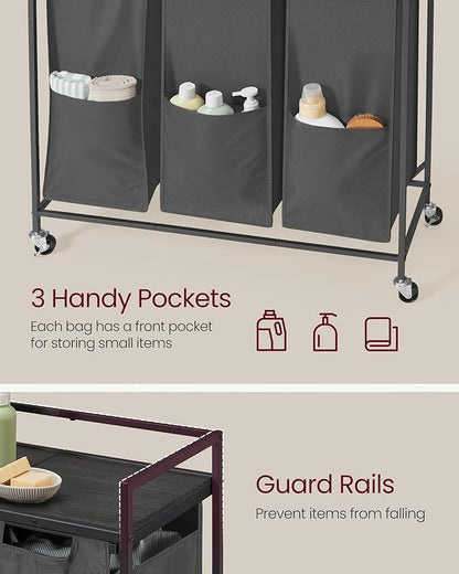 VASAGLE Laundry Sorter, 43.5 Gal. Laundry Hamper Basket