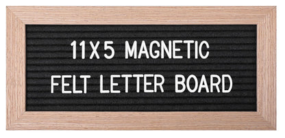 G GAMIT Small Magnetic Felt Letter Board 11x5Inch with Changeable Letters and Numbers, Message board Letter Sign Board in Wood Frame for Anoucement&Notification(Black)