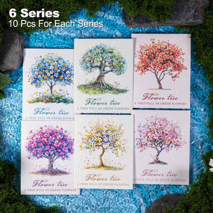 AuriicLeaf Flower Tree Scrapbook Stickers Set, 60PCS Holographic Ephemera for Scrapbooking, Junk Journaling, Crafting, DIY Projects, Diaries, and Art Supplies
