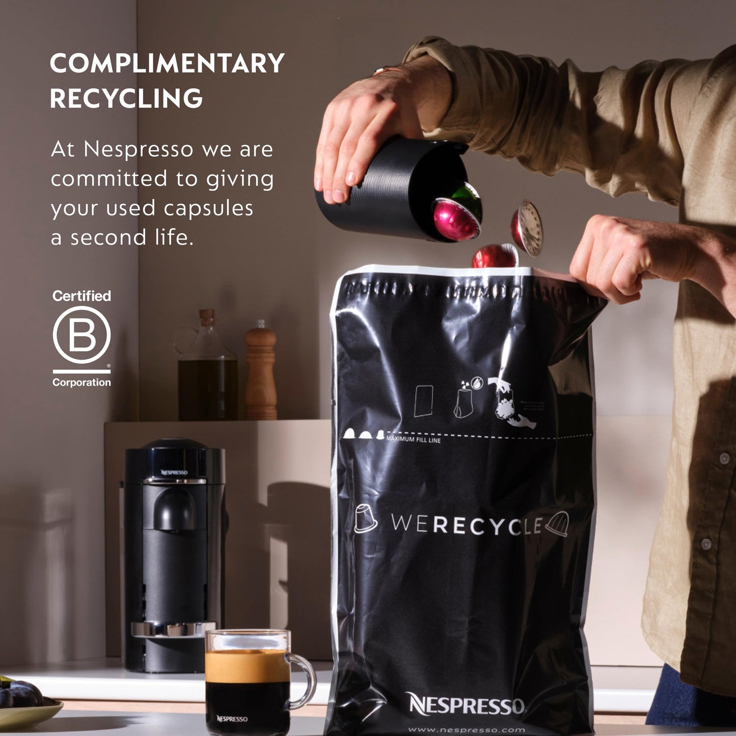 Nespresso Vertuo Next Premium Coffee and Espresso Maker by Breville with Aeroccino Milk Frother, Creamy White Dark Chrome