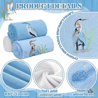3 Pack Heron Coastal Hand Towels