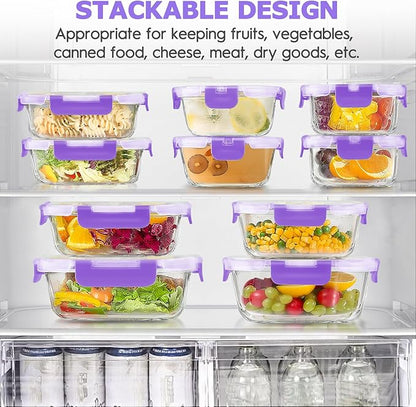 34pcs Glass Food Storage Containers