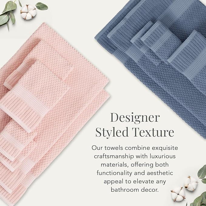 NY Loft 100% Cotton Bath Towel 4 Pack | Super Soft & Absorbent Quick-Dry Bath