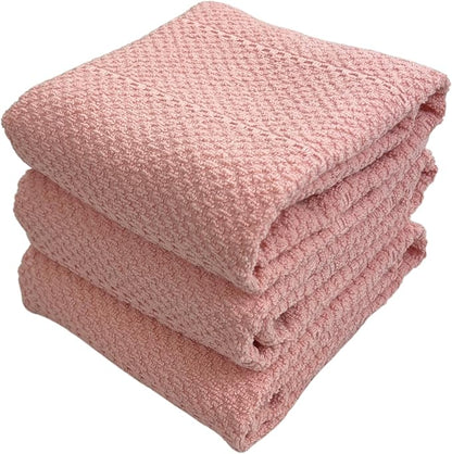 Serafina Home Light Pink Kitchen Hand Dish Towels: Oversized 28" x 18"