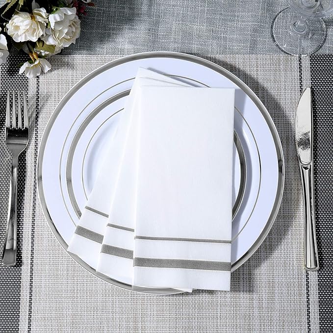FOCUSLINE 200 Linen Feel Disposable Bathroom Napkins, Soft and Absorbent Paper