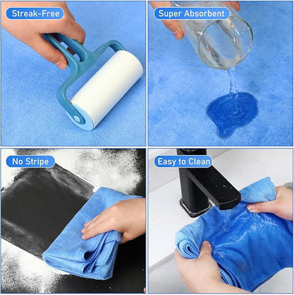 Newwiee 3 Pcs Extra Large Microfiber Cleaning Cloth 30" x 20" Washable Reusable