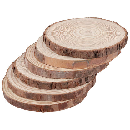 SOUJAP 60 PCS 4.3-4.7 inch Natural Wood Slices, Unfinished Round Wooden Slices, Log Discs Circles for DIY Crafts, Ornament, Coaster