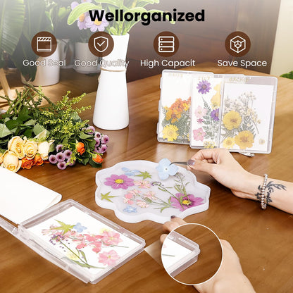 Aboofx 4PCS Dried Flower Storage Set with Blotting Paper, Ziplock Bag and Desiccant, Flower Preservation Kit - Good Seal, High Capacity to Keep Flowers Color and Dry (6.3 x 4.3 inch)
