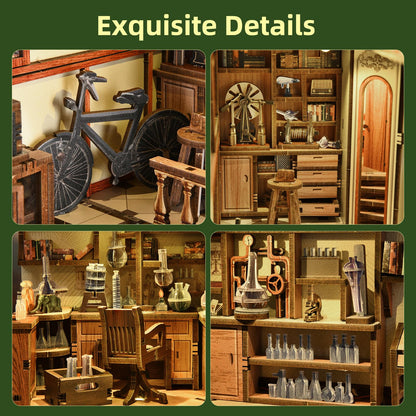 MiniCity Book Nook Kit, DIY Miniature Dollhouse Kit 3D Puzzles for Adults Tiny House Mini Home Craft Bookshelf Nook Puzzle Book Decor Gifts for Teenagers Book Lovers (The Radium Lady)