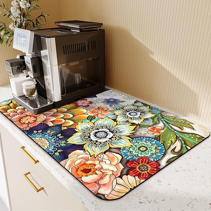 19.5" x 12" Dish Drying Mat & 24" x 5.5" Sink Splash Guard, Super Absorbent