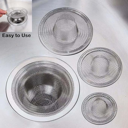 12PCS Stainless Steel Slop Basket Filter Trap, 2.75" & 4.41" Mesh Sink Drain