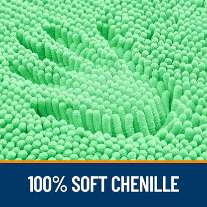OLANLY Large Bathroom Rugs 47x32, Extra Soft Absorbent Chenille Bath Rugs, Rubber Backing Quick Dry, Machine Washable Bath Mats for Bathroom Floor, Tub and Shower, Home Decor Accessories, Mint Green