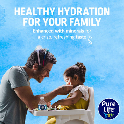 Pure Life Purified Water Bottles, 24 Pack - Still Bottled Water Enhanced with Minerals for a Crisp Taste, Plastic Bottles - 16.9 Fl Oz