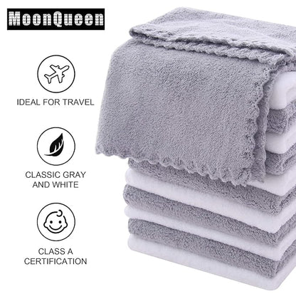 MOONQUEEN Microfiber Facial Cloths Fast Drying Washcloth 24 Pack