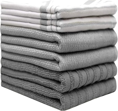 Premium Kitchen Towels | Large Cotton Dish Towels | Flat & Terry Highly