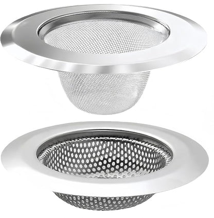 2PCS Kitchen Sink Drain Strainer, Stainless Steel Mesh Sink Strainer, Kitchen