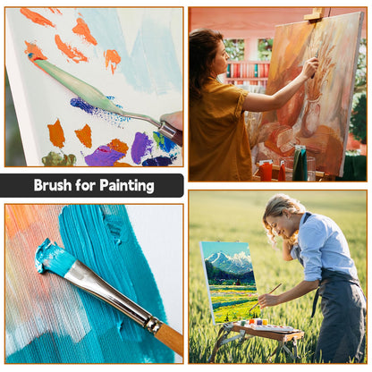 Halobios 25pcs Paint Brush Set, Professional Paint Brushes with Canvas Roll and Palette Knife, Acrylic Paintbrush Kit for Artist,Watercolor,Oil,Gouache