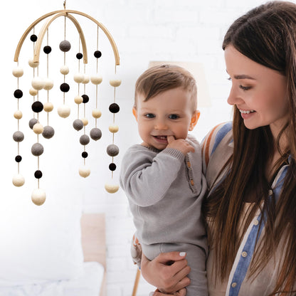 GLACIART ONE Black and White Baby Crib Mobile | Safe High Contrast Wool Toys, Neutral Room Decor for Boy & Girl | Develops Cognitive, Visual & Motor Skills | Great Gift Idea