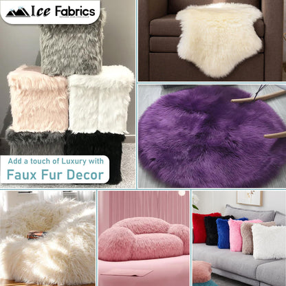 Ice Fabrics Faux Fur Fabric by The Yard - 60 Inches Wide Super Soft and Fluffy Shaggy Mohair Fur Fabric for Costumes, Apparel, Rugs, Pillows, Decorations and More - Lime Green - Half Yard