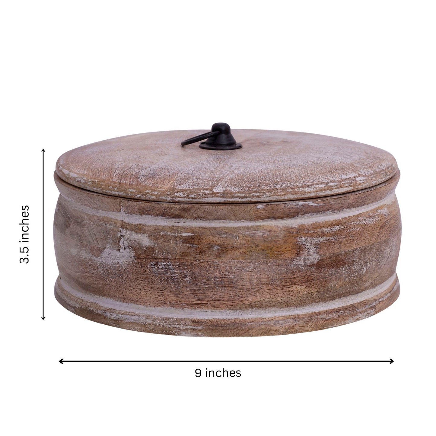 Handcrafted Wooden Mexican Tortilla Warmer Basket Indian Chapati Roti Bread Holder Box Pancake Keeper Serveware Hot Pot Casserole Dish With Lid Home Kitchen Dining Decor, Natural Brown, 9 x 3.5 Inches