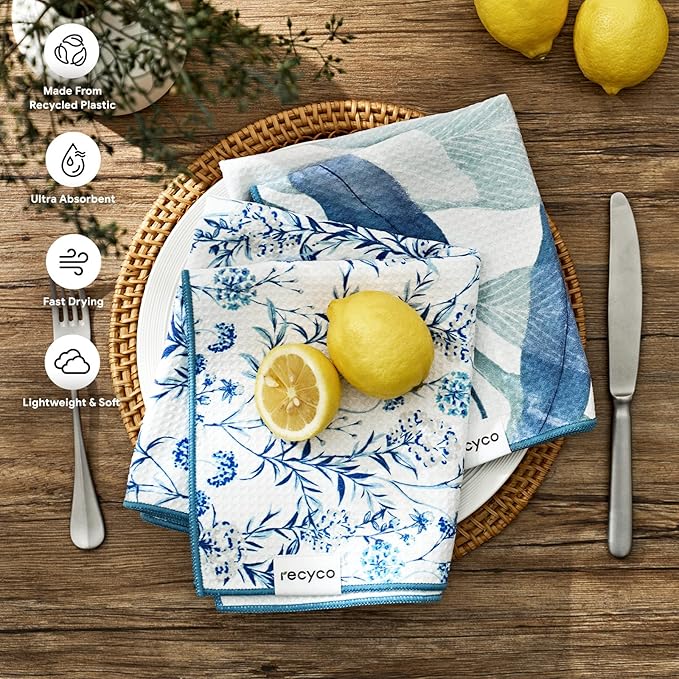 RECYCO Waffle Kitchen Towel Set of 2