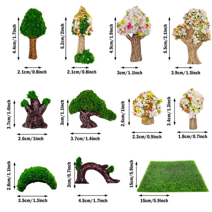 Woohome 66 PCS Miniatures Fairy Garden Accessories Outdoor, Mini Garden Kit, Micro Landscape Miniature Figurines for DIY Micro Landscape Ornaments