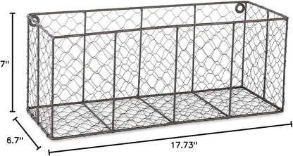 DII Chicken Wire Collection Farmhouse Vintage Wall Baskets, Medium Basket