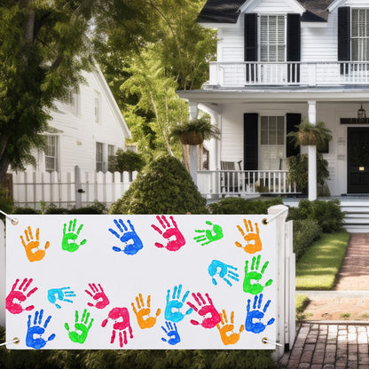21 Pcs Large Blank Sublimation Banners Oxford Burlap Cloth Banner 20 Pcs DIY Flags with Hanging Ropes For Birthday Wedding Party Decoration Indoor Outdoor((White Oxford cloth)