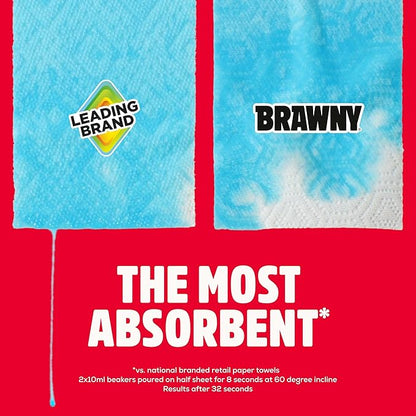 Brawny Tear-A-Square 3-Ply Paper Towels, 12 XL Family Rolls = 30 Regular Rolls