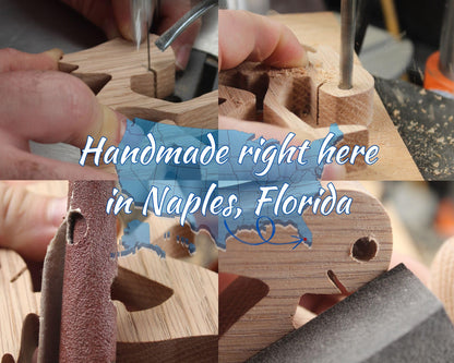 Wooden Girl & Dachshund Dog Statue Natural or Dark-Aged Oak Figurine Handcrafted Woman & Dachshund Dog Collectible Sculpture Personalized Engraved Gift Box Wooden Animal Ornament Rustic Oak Statue
