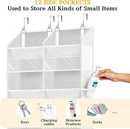 Over The Door Organizer 6 Tiers, Extra Large Behind Door Storage of 12