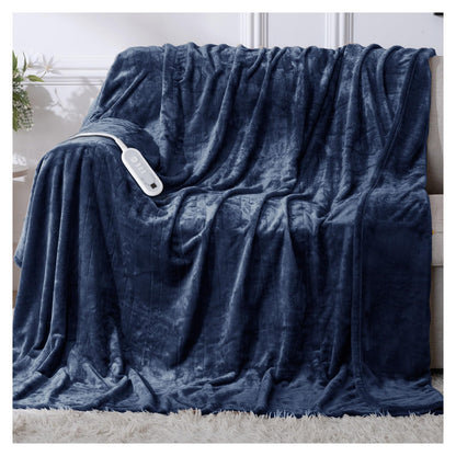 Heated Blanket Twin, Electric Blanket Soft Sherpa Flannel, 10 Hours Auto Shut-off & 8 Fast Heating Levels, Machine Washable ETL Certified, Heating Blanket for Bed & Sofa (62x84 inches, Gray)