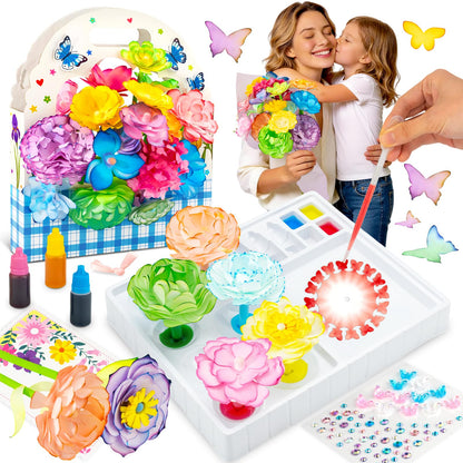 HAPMARS Paper Flowers Science Kit for Kids 4-8 8-12 – DIY Magic Color Changing Paper Flowers Kit,Creative Art STEM Educational Craft Set,Mother's Day Christmas Birthday Gifts,Bouquet Box Included