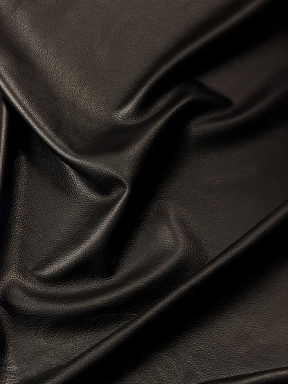 Premium Genuine Leather Natural Grain Cowhide Hides – High-Quality Leather Skins for Upholstery, Crafting, Tooling, Sewing, and DIY Leather Projects (Black, 20 Square Feet (Full Side))