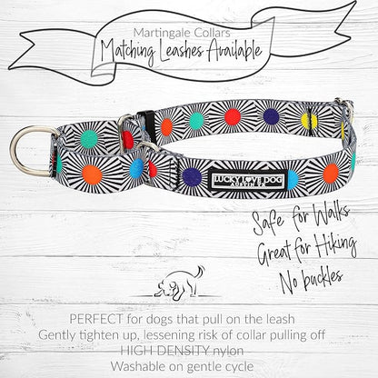 Lucky Love Dog, Adjustable Fun Style Martingale Collar for Dogs, Comfy & Bright Color, Premium No Slip Dog Collar - (Medium, SOCO Mart - Combo)