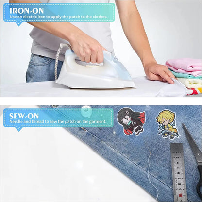 19 Pieces Anime Patches Embroidered Applique Patches Sew on Iron on Patches Fabric Repair Patches for Kids Adult Clothes Jeans Jackets Hats Shoes Backpacks