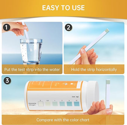 AAwipes Ammonia Test Strips for Fish Tank Aquarium Test Strips Aquarium Water Test Kit Freshwater Fish Tank (50)