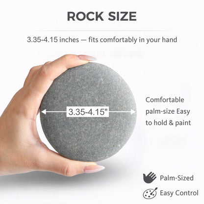 ROCART 12 PCS Large 3.35-4.15" Smooth Natural River Rocks for Painting, Flat Painting Rocks & Craft Stones for Arts, DIY Projects & Creative Studios