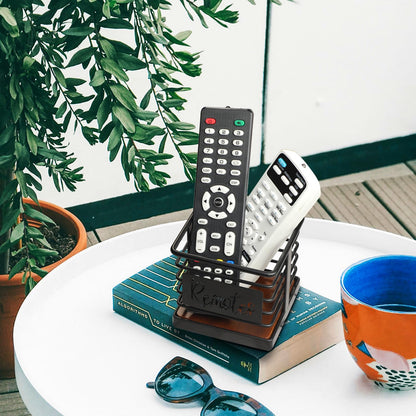 MOSUYO Remote Control Holder, Remote Storage Organizer Caddy (for 2 or 3 Remote Controls),Remote Holder for Table