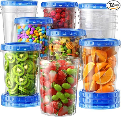 12 Pack-34oz Freezer Storage Containers, Plastic Food Storage Containers