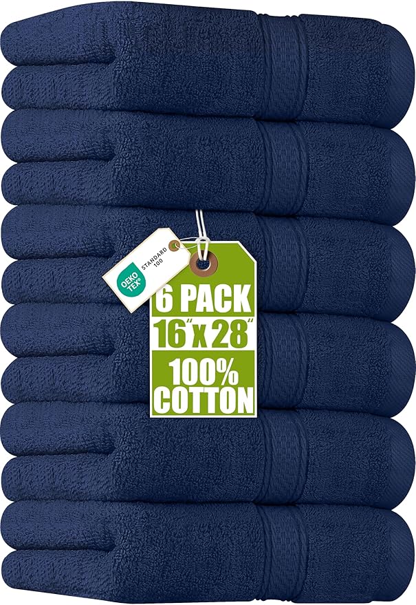 Utopia Towels [6 Pack Premium Hand Towels Set, 100% Ring Spun Cotton, Ultra